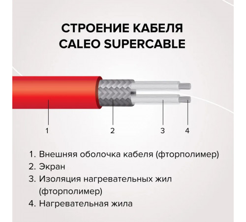 Нагревательная секция для теплого пола CALEO SUPERCABLE 18W 10м Нагревательная секция для теплого пола CALEO SUPERCABLE 18W 10м