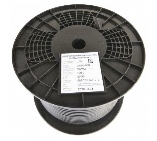 EASTEC GR 30-2 CR, M=30W (200м/рул.), греющий кабель с УФ защитой, пог.м. EASTEC GR 30-2 CR, M=30W (200м/рул.), греющий кабель с УФ защитой, пог.м.