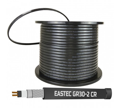 EASTEC GR 30-2 CR, M=30W (200м/рул.), греющий кабель с УФ защитой, пог.м. EASTEC GR 30-2 CR, M=30W (200м/рул.), греющий кабель с УФ защитой, пог.м.